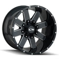 ~(44 lbs. 22X22X10)~ 141 (141) GLOSS BLACK/MILLED SPOKES 20X9 5-150/5-139.7 0MM 110MM