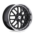 ~(31 lbs. 20X20X10)~ TSW VALENCIA 18x8.0 5/114.3 ET40 CB76.1 GLOSS BLACK W/MIRROR CUT LIP