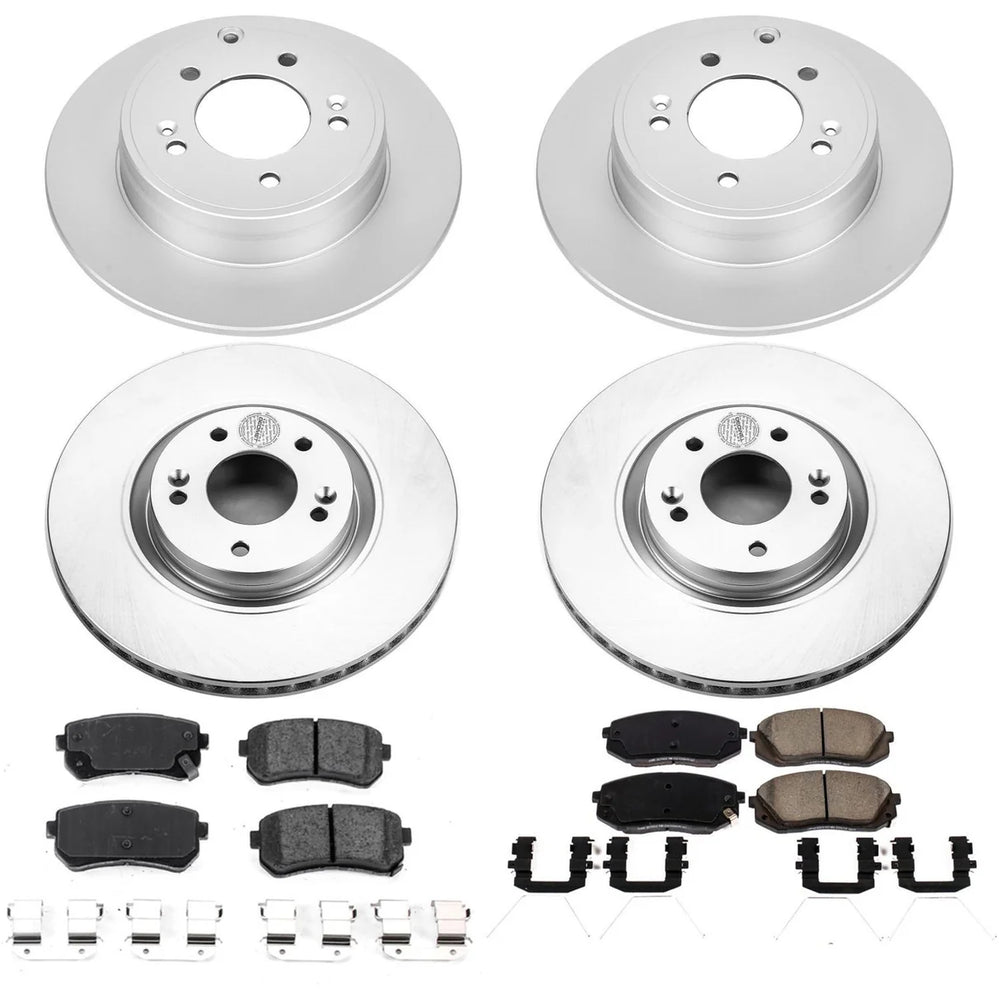 Power Stop 17-19 Hyundai Sonata Front & Rear Z17 Evolution Geomet Coated Brake Kit