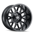~(42 lbs. 22X22X13)~ COGENT (8107) GLOSS BLACK/MILLED SPOKES 20X12 6-135/6-139.7 -51mm 106mm