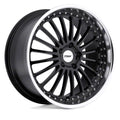 ~(31 lbs. 20X20X11)~ TSW SILVERSTONE 18x9.5 5/114.3 ET20 CB76.1 GLOSS BLACK W/MIRROR CUT LIP