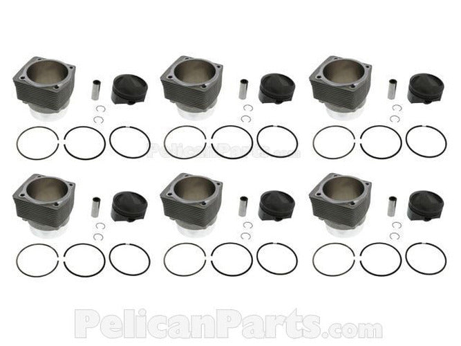 Mahle MS Piston/Cyl Set 76-83 Por 911 3.0-3.2L 98mm Bore 70.4mm Stk 127.8mm Rod 22mm Pin 40cc 10.2CR