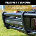 MILESTONE BLACK STAINLESS BUMPER GUARD WITH LED LIGHT BAR