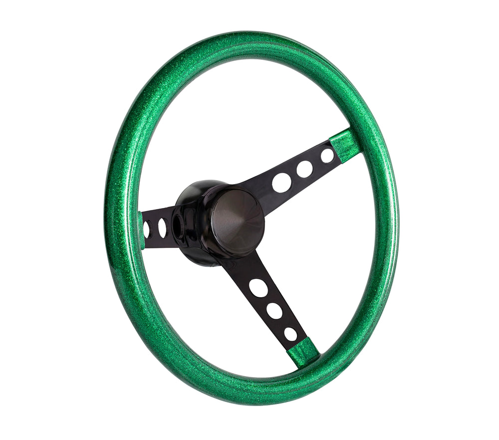 Steering Wheel Mtl Flake Green/Spoke Blk 15