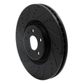 R1 12-18 Audi A7 Quattro Front Left Drilled & Slotted Black Brake Rotor