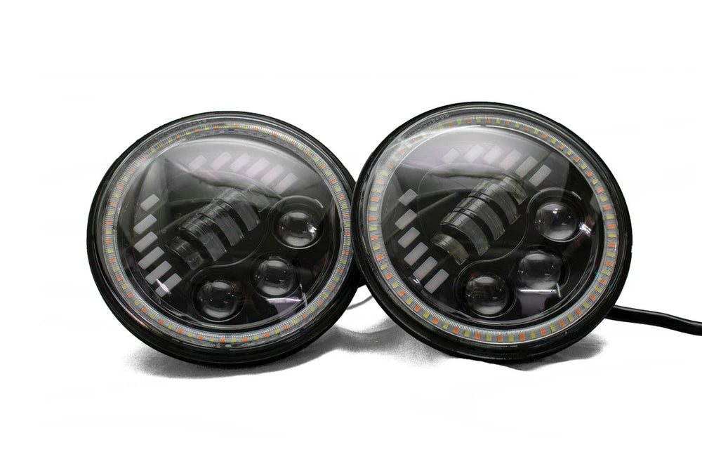 PAIR OF 7IN 60WATT LED SEALED BEAM CONVERSION HEADLIGHTS