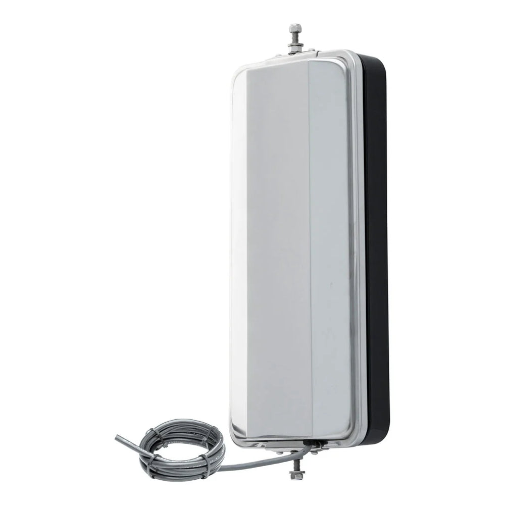 7 IN X 16 IN STAINLESS MOTORIZED HEATED WEST COAST MIRROR HEAD