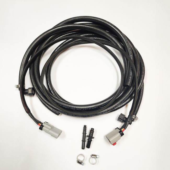 Titan Fuel Tanks 2007-2024 Dodge Ram 3500 4500 5500 This kit is needed when removing the stock Ram rear after axle tank and converting to a TITAN midship replacement tank. Kit includes sending unit electrical and fuel line extensions. 9900058