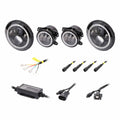 07C JEEP WRANGLER; 20C GLADIATOR UP CHASING HALO LED 7IN HEADLIGHTS & 4IN FOG LIGHTS W/CONTROLLER