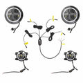 07C JEEP WRANGLER; 20C GLADIATOR UP CHASING HALO LED 7IN HEADLIGHTS & 4IN FOG LIGHTS W/CONTROLLER
