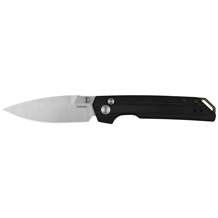 IRIDIUM BUTTON LOCK POCKETKNIFE 3.4IN SPEAR POINT BLADE BLACK
