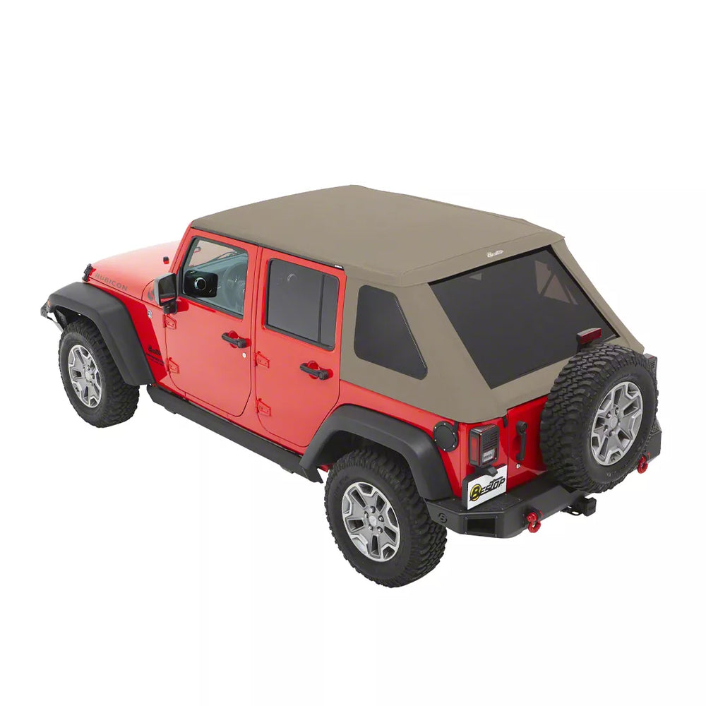 0718 WRANGLER UNLIMITED 4DOOR; INCLUDES CONVERTIBLE TOP FOLDING FRAME TREKTOP NX GLIDE BEIGE TWILL
