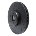 R1 16-25 BMW i5 Left Front Drilled & Slotted Black Brake Rotor