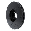 R1 16-25 BMW i5 Left Front Drilled & Slotted Black Brake Rotor