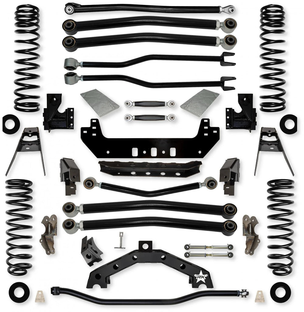 Rock Krawler 4.5 Inch X Factor X2 No Limits Coil Over Long Arm System w/ Fast CD Adjusters Lift Kit JT45X2NL-DCSS2