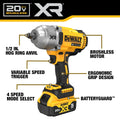 20V MAX XR 1/2IN HIGH TORQUE IMPACT WRENCH W/HOG RING ANVIL KIT + BATTERY