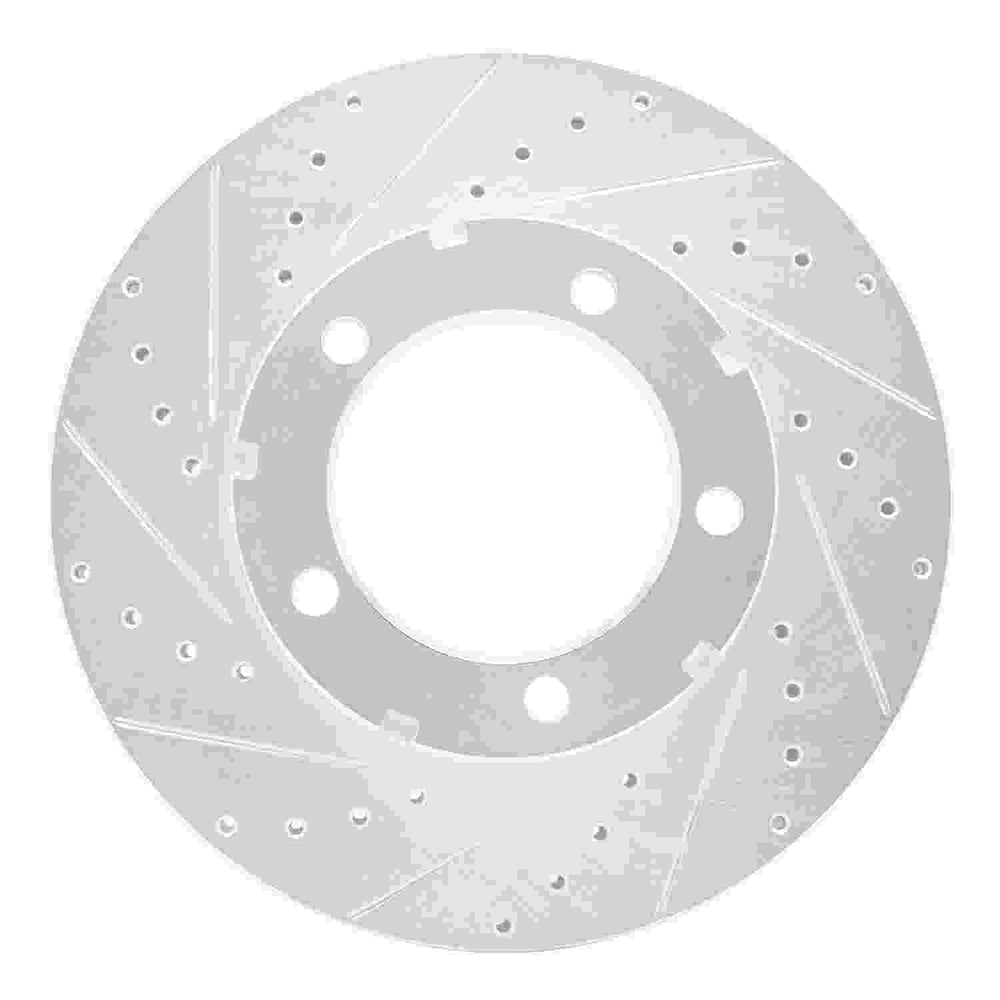 DFC 94-06 Chevrolet C3500HD Front Left Drilled & Slotted Silver Brake Rotor