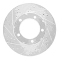 DFC 94-06 Chevrolet C3500HD Front Left Drilled & Slotted Silver Brake Rotor
