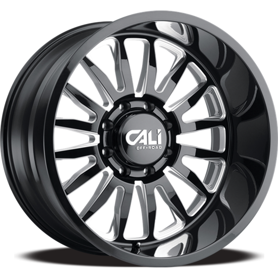 SUMMIT DUALLY FRONT (9110) GLOSS BLACK/MILLED SPOKES 20X8.25 8165.1 115MM 121.3