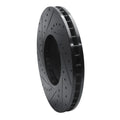R1 02-06 BMW X5 Front Right Drilled & Slotted Black Brake Rotor