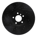 R1 02-06 BMW X5 Front Right Drilled & Slotted Black Brake Rotor