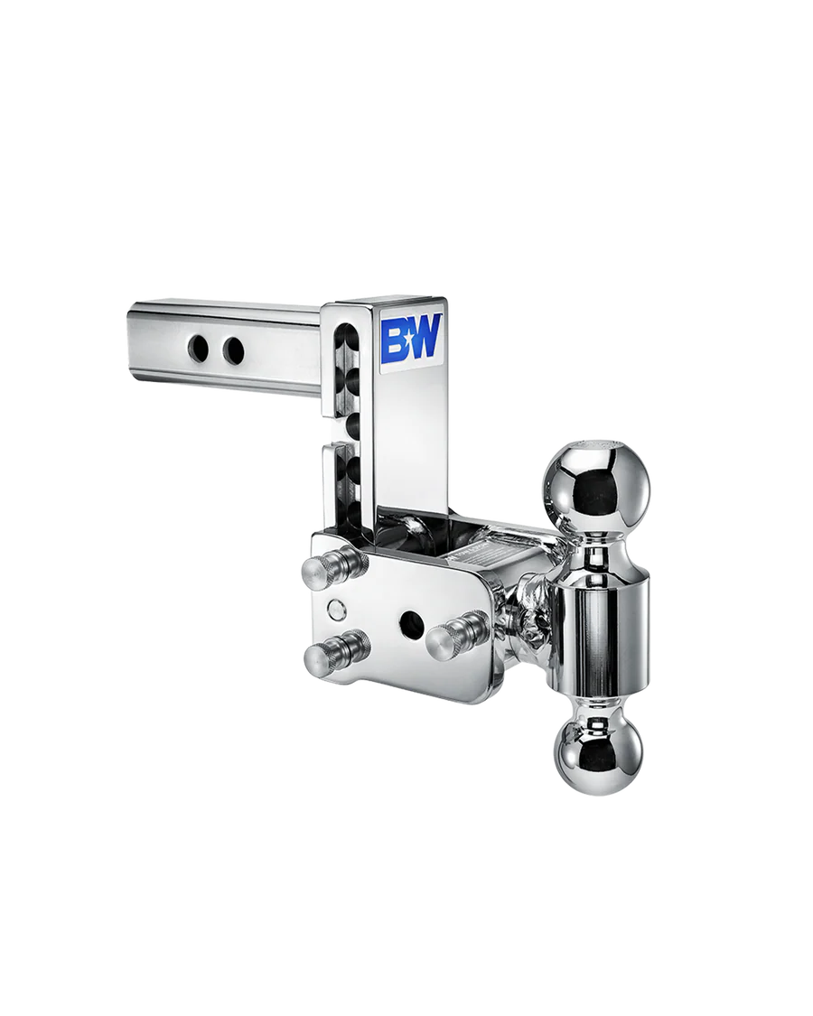 Tow and Stow 2 INCH Chrome 2in x 2 5 16in Dual Ball 5in Drop 5 1 2in Rise