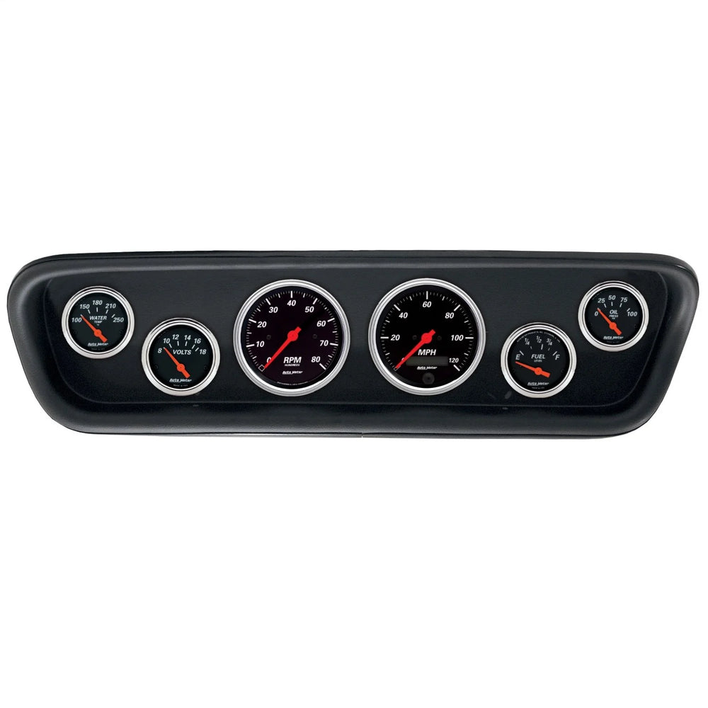 DIRECT FIT DASH KIT (3 3 8in X2 2 1 16in X4) FORD MUSTANG 64-65 DESIGNER BLACK