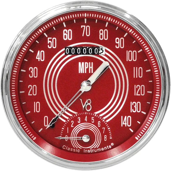 V8 RED STEELIE 5IN SPEEDTACHULAR