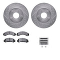 R1 83-92 Ford Bronco II Front Drilled & Slotted Silver Brake Rotor Set w/Ceramic Pads and Hardware