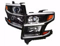 PROJECTOR HEADLIGHT WITH LED STRIPE MATTE BLACK