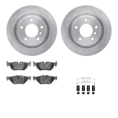 R1 07-19 BMW X6 Front Drilled & Slotted Silver Brake Rotor Set w/Ceramic Pads and Hardware