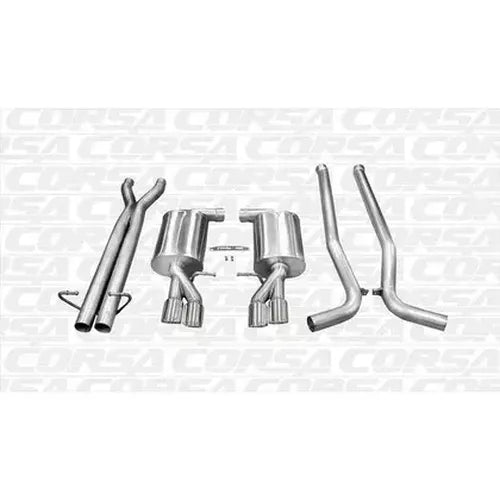 2.5 Inch Cat-Back Sport Dual Rear Exhaust 3.0 Inch Polished Tips 05-09 Audi S4 B7 4.2L V8 Stainless
