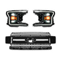 1820 F150 ESSENTIAL SERIES HEADLIGHT AND DRL GRILLE 2PC BUNDLE