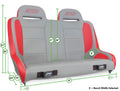 PRP Elite Series Low Back Rear Suspension Bench Seat - 38 A9212-38 A9212-38