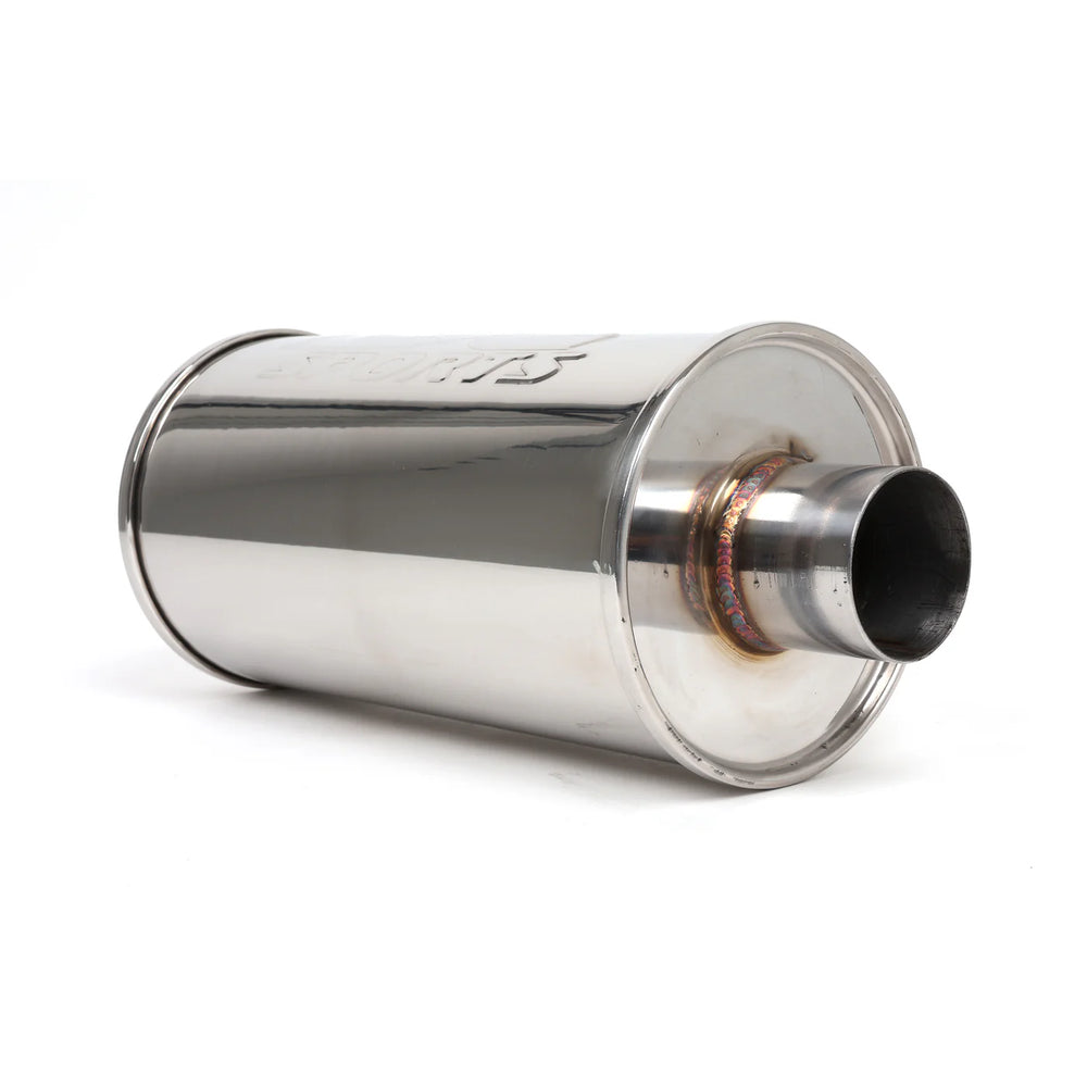 DC Sports Universal Round Muffler 2.5 Inlet 2.5 Outlet