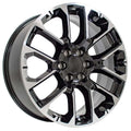 22 IN REPLICA WHEEL FITS CHEVROLET SUBURBAN 1500 CV67 BLACK MACHINED 22X9
