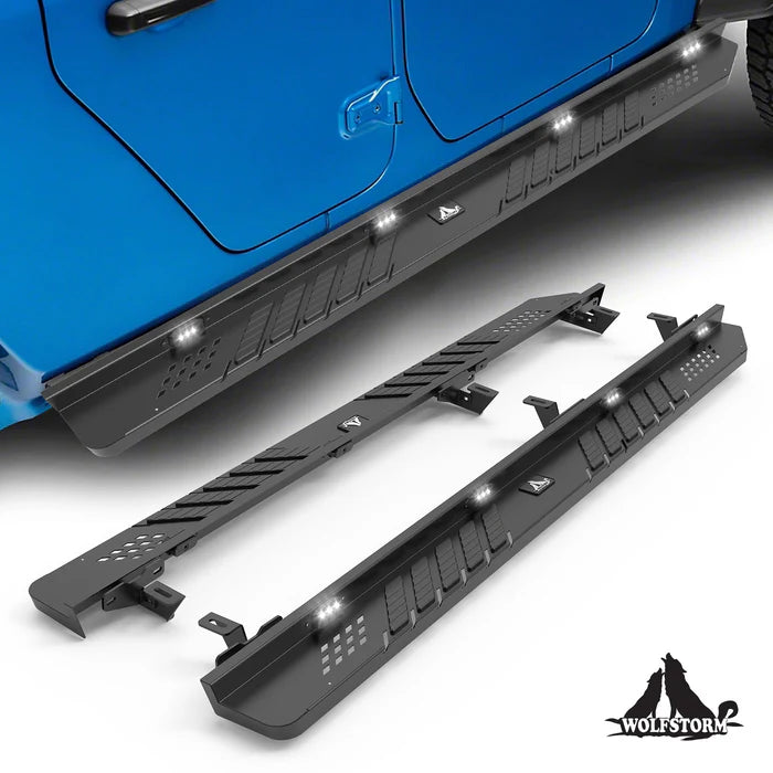 1924 JEEP GLADIATOR JT SIDE STEP ; BLK; POWDER COATED; STEEL