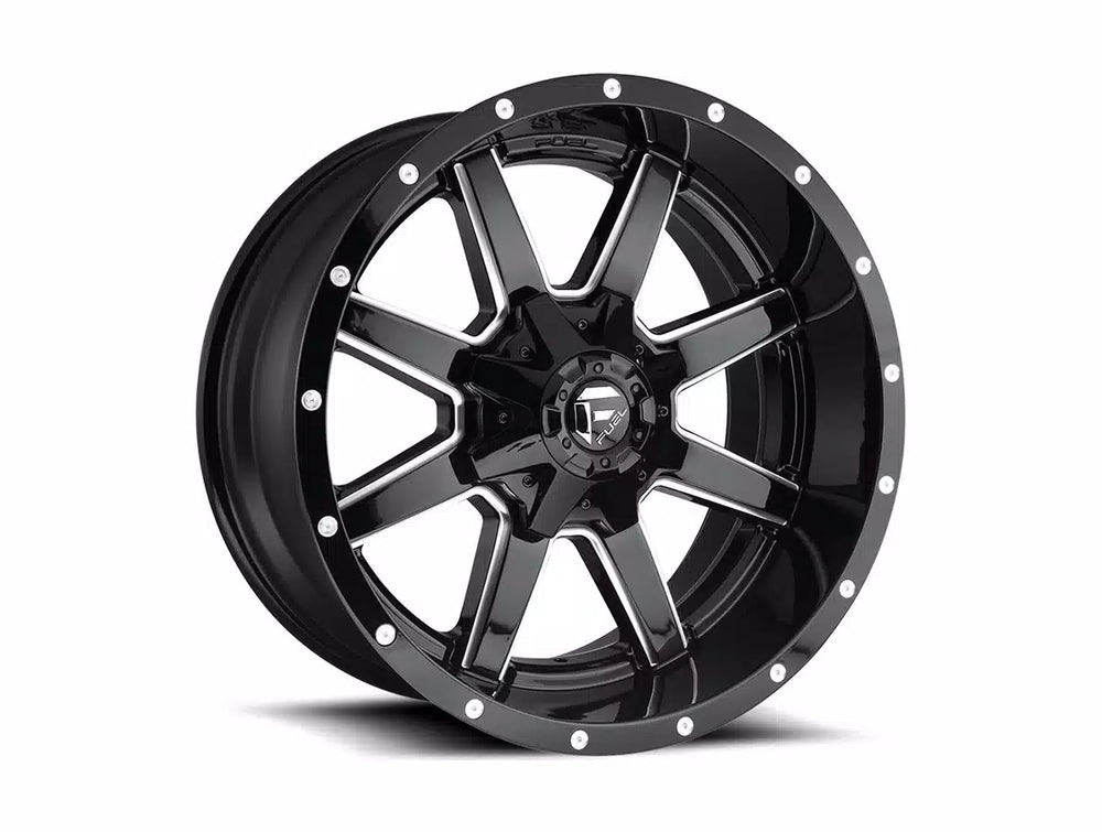~(47 lbs. 23X23X15)~ MAVERICK 20x12 8x170.00 GLOSS BLACK MILLED (-44 mm)