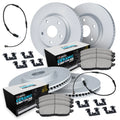 R1 03-15 Audi Q7 Front & Rear Carbon Coated Brake Rotor Set w/Euro Ceramic Pads