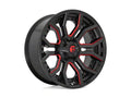 ~(44 lbs. 23X23X13)~ RAGE 20x10 5x127.00/5x139.70 GLOSS BLACK RED TINTED CLEAR (13 mm)