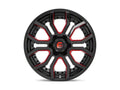 ~(44 lbs. 23X23X13)~ RAGE 20x10 5x127.00/5x139.70 GLOSS BLACK RED TINTED CLEAR (13 mm)
