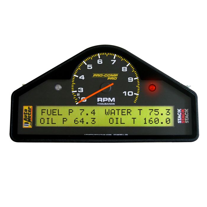 ~(5 lbs. 13X9X6)~ MULT-FUNCTION DISPLAY LOGGER DRAG RACING BLACK 0-3-10.5K RPM