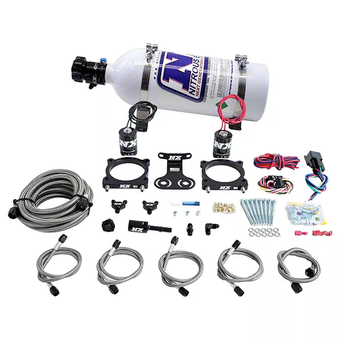 Nitrous Express - 2024+ 5.0L Mustang Dual Throttle Body Plate System - 5lb Bottle - 20964-05