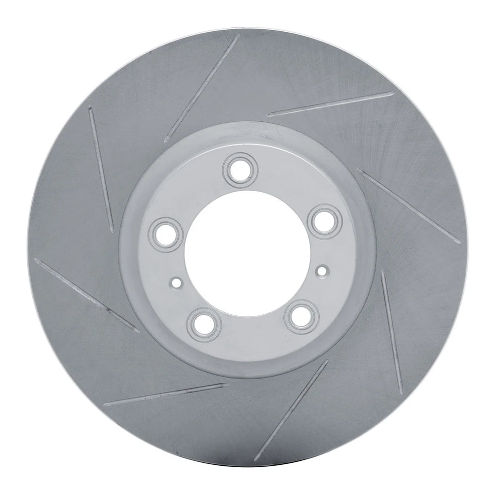 R1 10-13 Porsche Panamera Left Front Slotted Geo-Carbon Series Rotor