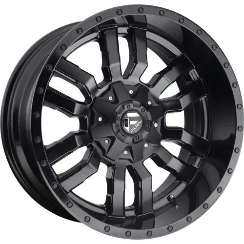 ~(43 lbs. 23X23X13)~ SLEDGE 20x10 8x165.10 MATTE BLACK GLOSS BLACK LIP (-18 mm)