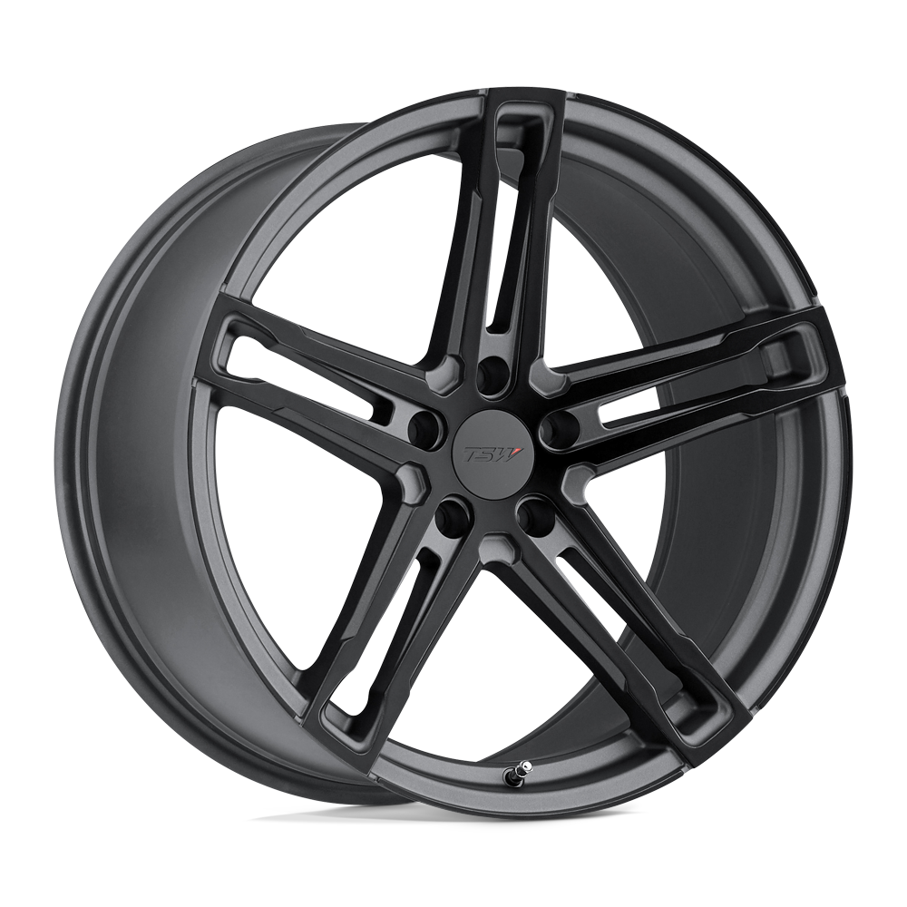 ~(26 lbs. 21X21X10)~ TSW MECHANICA 19x8.5 5/112 ET42 CB72.1 MATTE GUNMETAL W/MATTE BLACK FACE