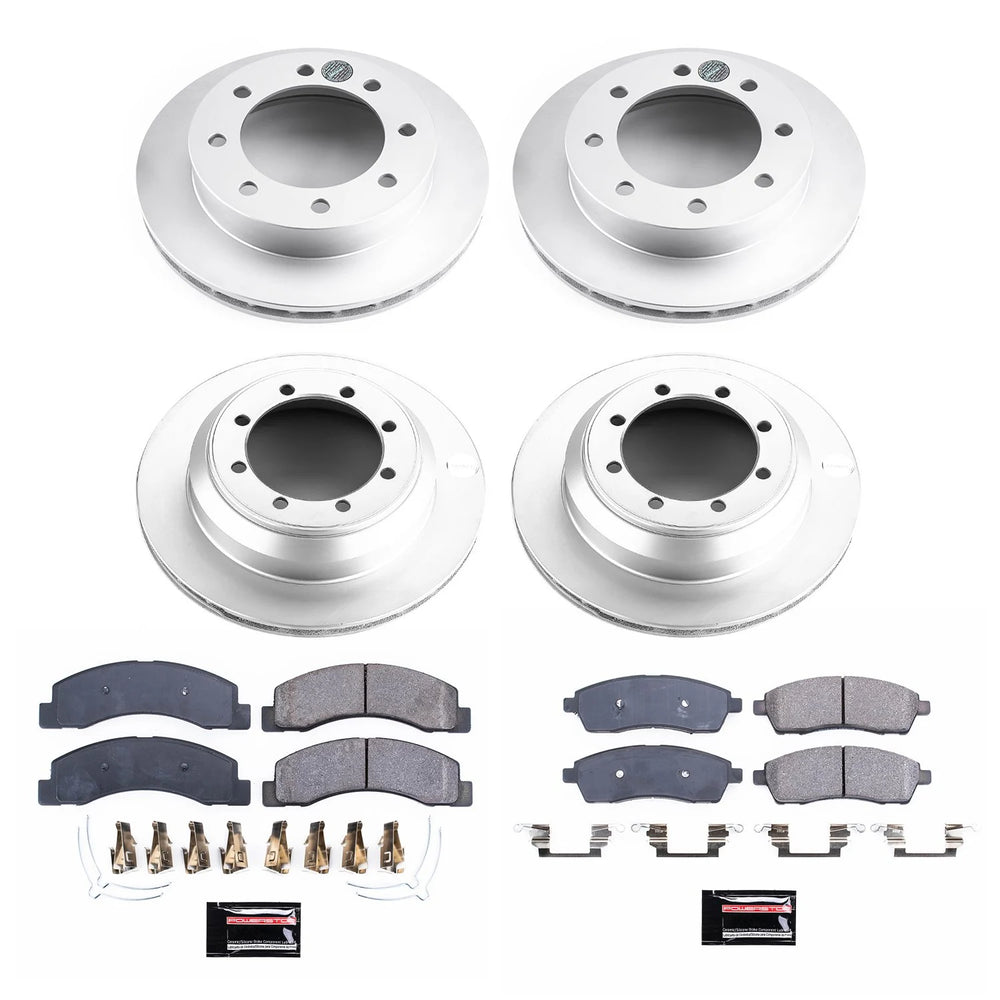 Power Stop 1999 Ford F-350 Super Duty Front & Rear Z17 Evolution Geomet Coated Brake Kit