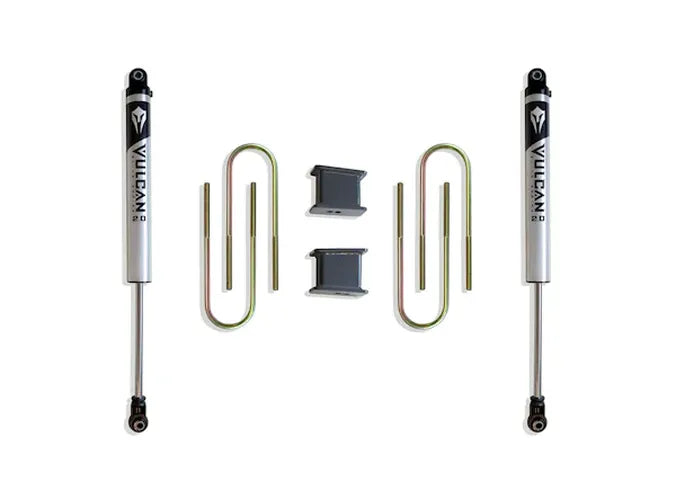 0208 RAM 1500 2WD 4IN REAR LIFT BLOCKS UBOLTS & REAR VULCAN SHOCKS