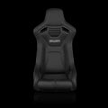 Braum Elite-R Series Fixed Back Bucket Seat - Black PU Black Alcantara White Stitching - BRR1R-BKWS