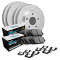 R1 10-16 Audi A3 Front & Rear Carbon Coated Brake Rotor Set w/Euro Ceramic Pads and Hardware